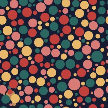 Seamless vector pattern with circles of different colors on a dark background Illustrazione stock