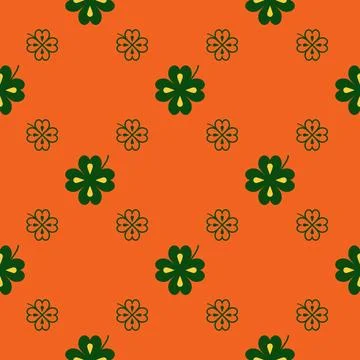 Seamless vector pattern with clover leaves. The holidays backdrop for St イラスト素材