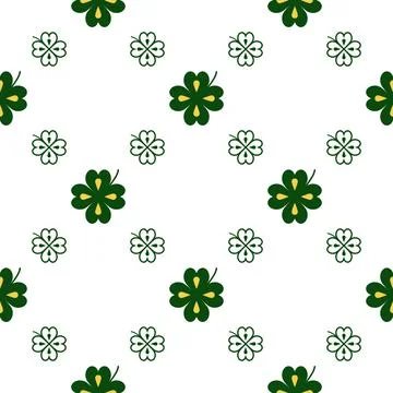 Seamless vector pattern with clover leaves. The holidays backdrop for St イラスト素材