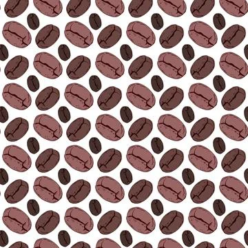 Seamless vector pattern with coffee beans 库存插图