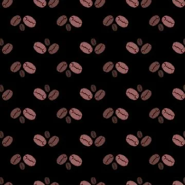Seamless vector pattern with coffee beans Illustrazione stock