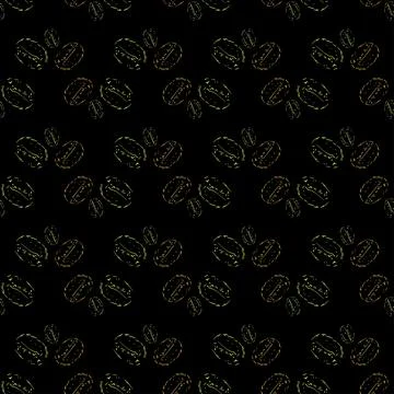 Seamless vector pattern with coffee beans 스톡 일러스트