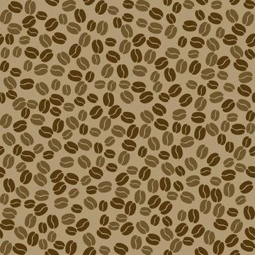 Seamless vector pattern with coffee beans. Illustrazione stock