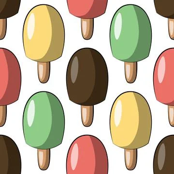 Seamless vector pattern with color eskimo pie Stock-Illustration