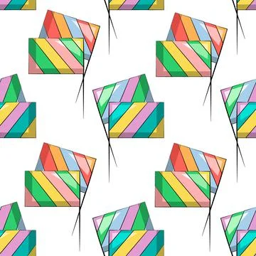 Seamless vector pattern with color Flag Stick Illustrazione stock