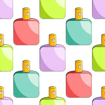 Seamless vector pattern with color little perfume Stock Illustration