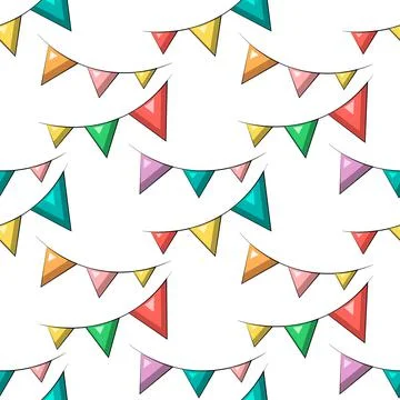 Seamless vector pattern with color little flags Illustrazione stock