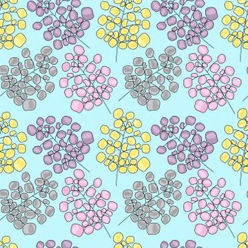Seamless vector pattern with color wedding flower Stock Illustration