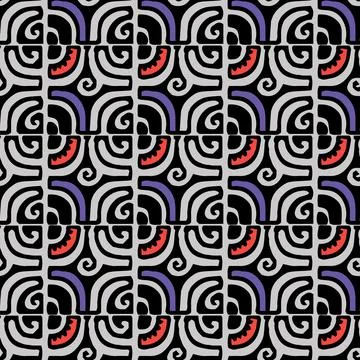 Seamless vector pattern in colored geometric style Stock Illustration