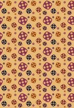 Seamless vector pattern with colored shapes resembling lotus root in a cut. Stock Illustration
