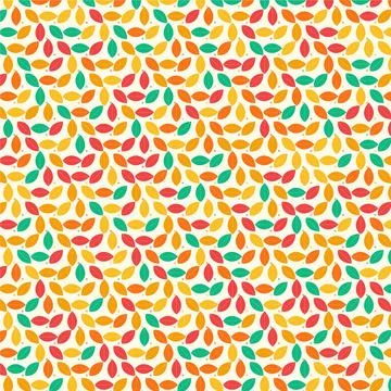 Seamless vector pattern of colorful autumn leaves in a repeating geometric .. Stock Illustration