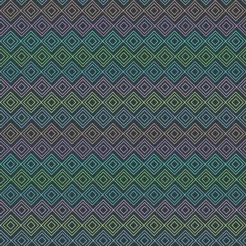 Seamless vector pattern of colorful diamond shapes on a dark background Stock Illustration