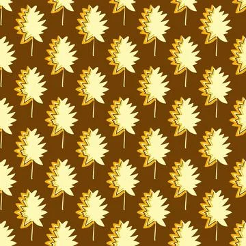 Seamless vector pattern with colorful fall leaves. Stock Illustration