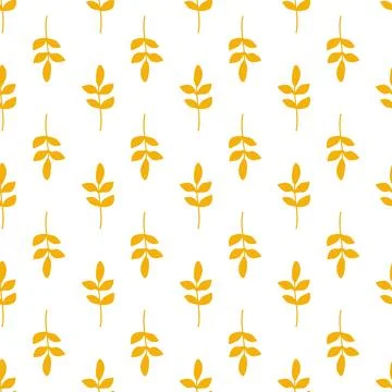 Seamless vector pattern with colorful fall leaves. Stock Illustration