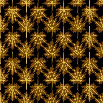 Seamless vector pattern with colorful fall leaves. Illustrazione stock