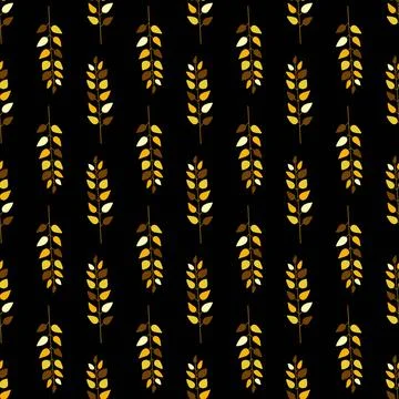 Seamless vector pattern with colorful fall leaves. Stock Illustration