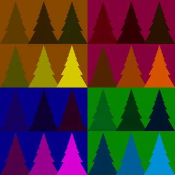Seamless vector pattern colorful fir forest Stock Illustration