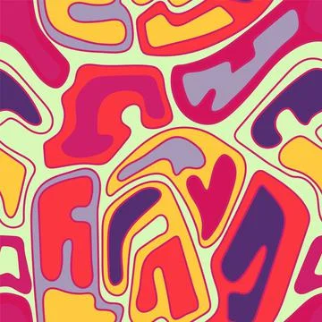 Seamless vector pattern with colorful freehand shapes Illustrazione stock