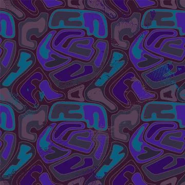 Seamless vector pattern with colorful freehand shapes Stock Illustration