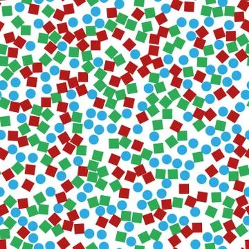 Seamless vector pattern with colorful fun figures on white background. Illustrazione stock