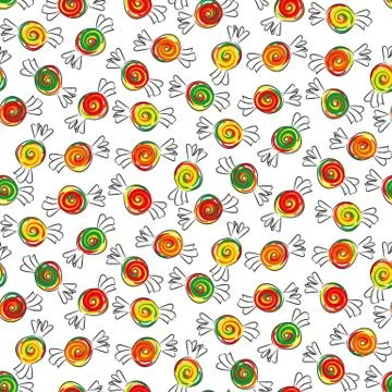 Seamless vector pattern with colorful hard candies Illustrazione stock