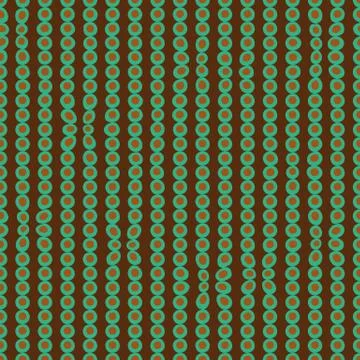 Seamless vector pattern with columns of teal dots on brown 库存插图