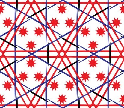 Seamless vector pattern with complex geometrical ornament Stock Illustration