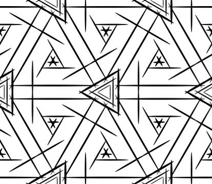 Seamless vector pattern with complex geometrical ornament Stock Illustration