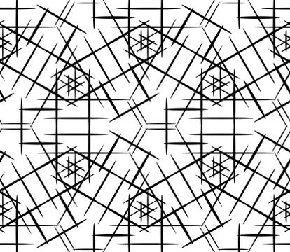 Seamless vector pattern with complex geometrical ornament Stock Illustration