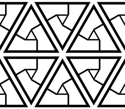 Seamless vector pattern with complex geometrical ornament Stock Illustration