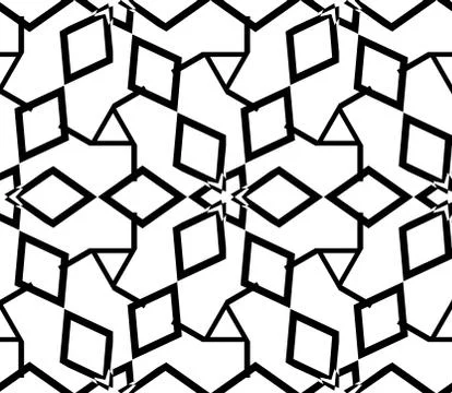 Seamless vector pattern with complex geometrical ornament Stock Illustration