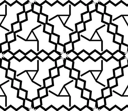 Seamless vector pattern with complex geometrical ornament Stock Illustration