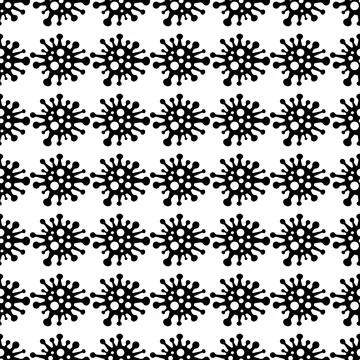 Seamless vector pattern. Coronavirus background. Covid-19. Dangerous Coronavi Stock Illustration