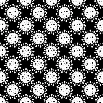 Seamless vector pattern of coronavirus molecules. Virus background Stock Illustration