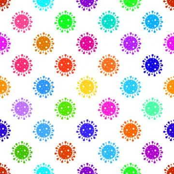 Seamless vector pattern of coronavirus molecules. Virus background Stock Illustration