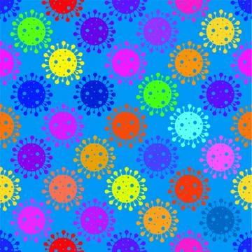 Seamless vector pattern of coronavirus molecules. Virus background Illustrazione stock