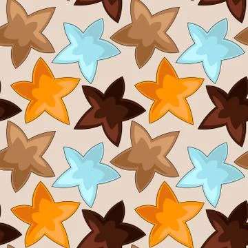 Seamless vector pattern with cozy colored stars Illustrazione stock