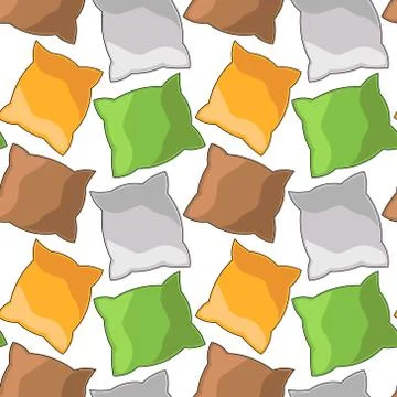 Seamless vector pattern with a cozy colorful pillows Stock Illustration