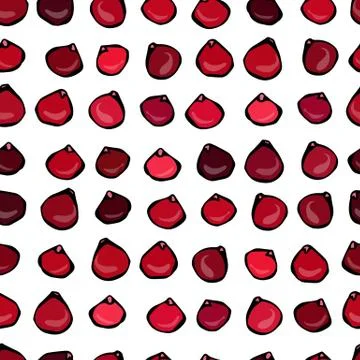 Seamless Vector Pattern with Cranberry on a White Background. Stock Illustration
