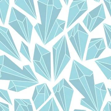 Seamless vector pattern with crystals. Beautiful flat illustration. Stock Illustration