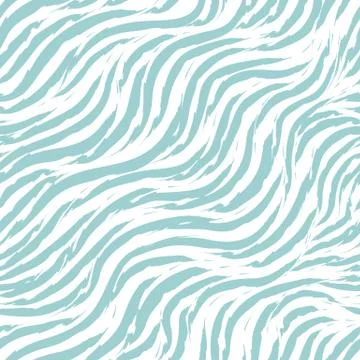 Seamless vector pattern of curving stripes with torn edges. blue strokes of Stock Illustration