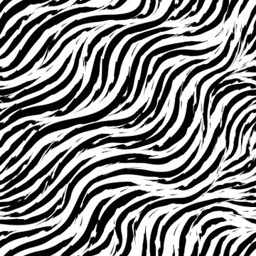 Seamless vector pattern of curving stripes with torn edges. black strokes of Stock-Illustration