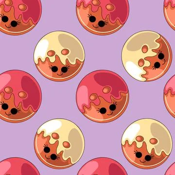 Seamless vector pattern with cute cartoon button Illustrazione stock
