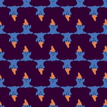 Seamless vector pattern with cute ghosts. Stockillustratie