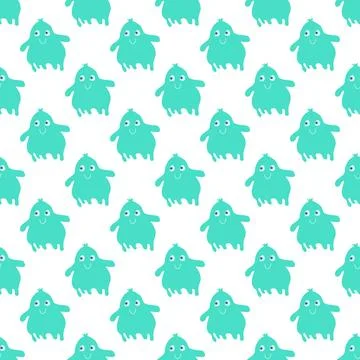 Seamless vector pattern with cute ghosts. Stockillustratie