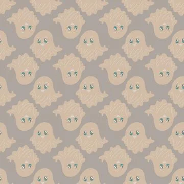 Seamless vector pattern with cute ghosts. Stockillustratie