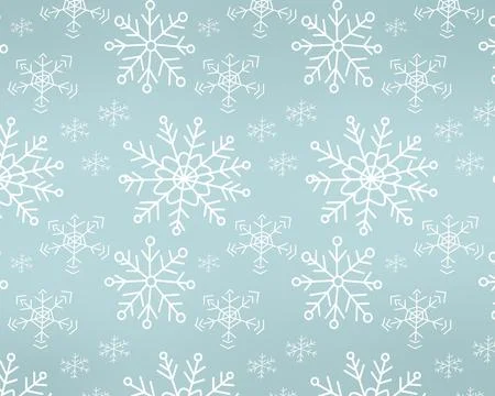 Seamless vector pattern with cute snowflakes Illustrazione stock