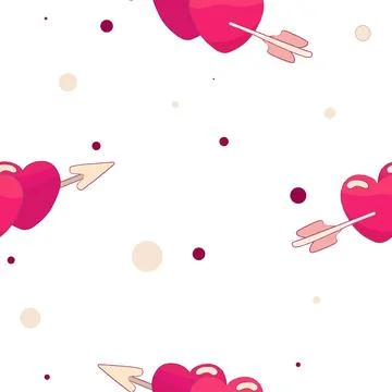 Seamless vector pattern with cute Valentine s Day Stock Illustration