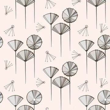Seamless vector pattern with dandelions Stock Illustration