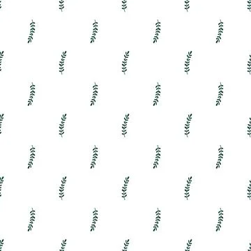 Seamless vector pattern. Decorative background with green palnt leaves. Moder 스톡 일러스트